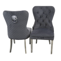 Mayfair Leather Dining Chairs ALL COLOURS Plain Back/Square Knocker