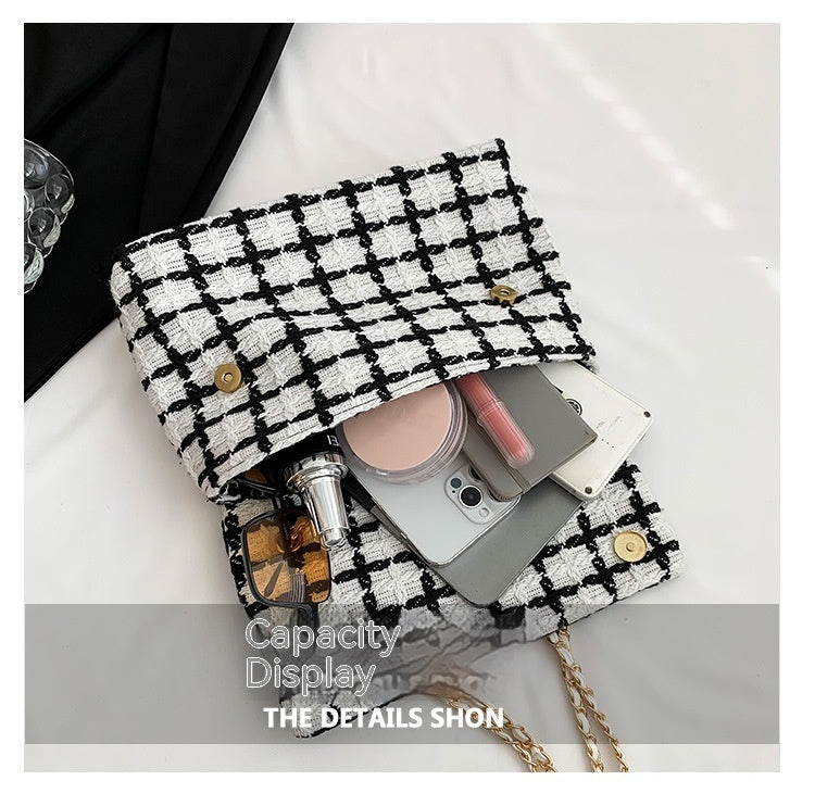 Women's Autumn Fashion Check Pattern Shoulder Bag