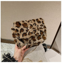 One-shoulder Messenger Leopard-print Cow-print Plush Creative Chain Bag