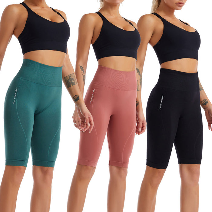 Seamless Hip Lift Tight Sports Breathable Quick Drying Three Point Pants