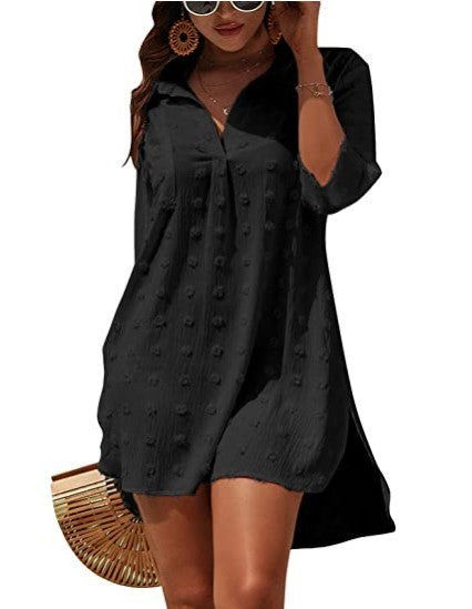 Medium Length Loose Fitting Casual Blouse Shirt