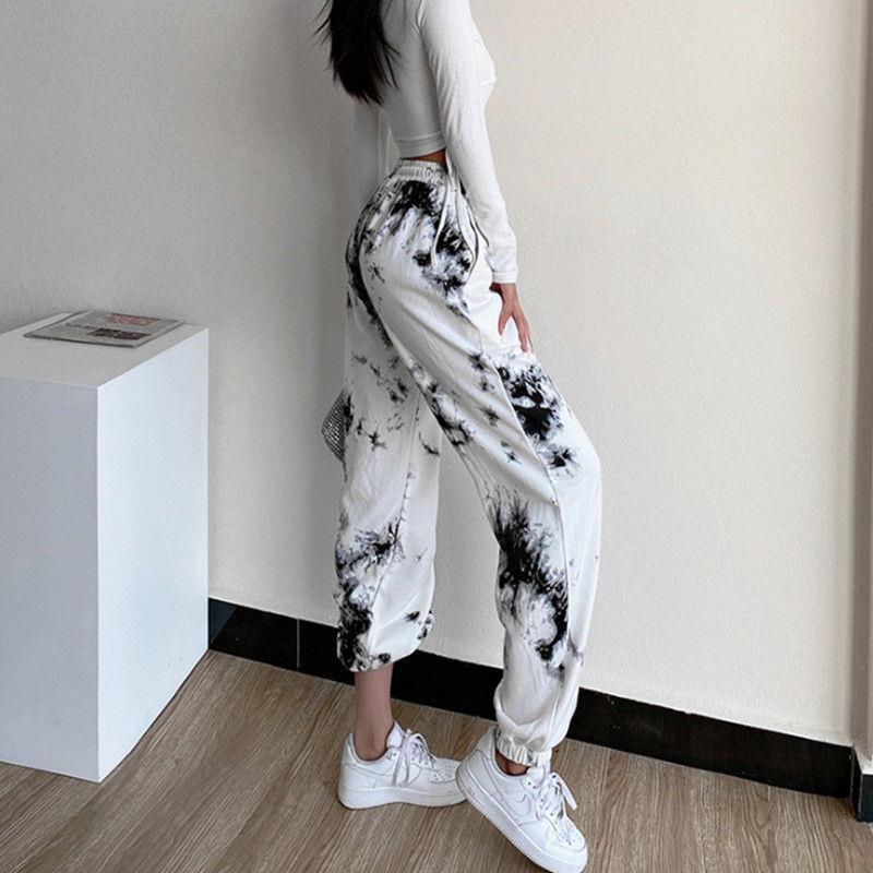 Women's Trendy All-match Tie-dye High-waist Slim Casual Pants