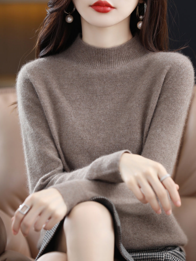 Half-collar Wool Sweater Bottoming Shirt Pullover