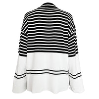 Women's Turtleneck Knitted Striped Loose Sweater