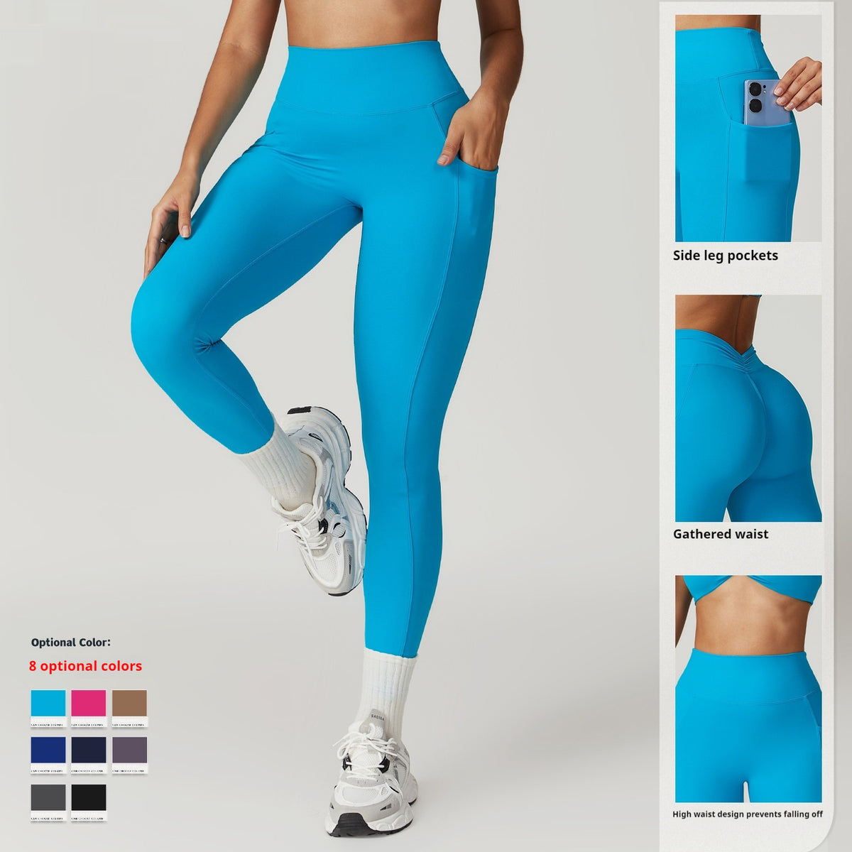 Quick-drying Skinny Hip Raise Yoga Brushed High Waist Fitness Pants