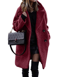 Fashion Temperament Commute Velvet Long Coat