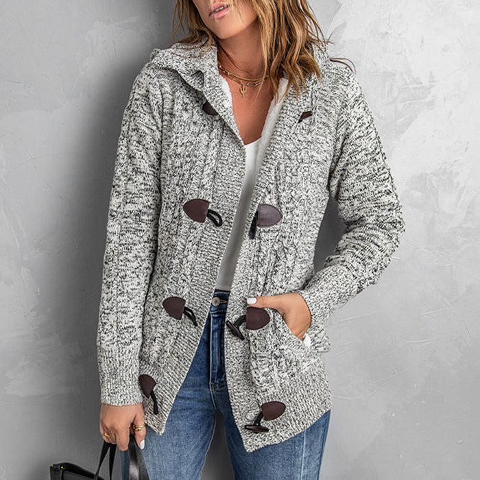 Fleece Warm Long Sleeve Hooded Sweater Coat