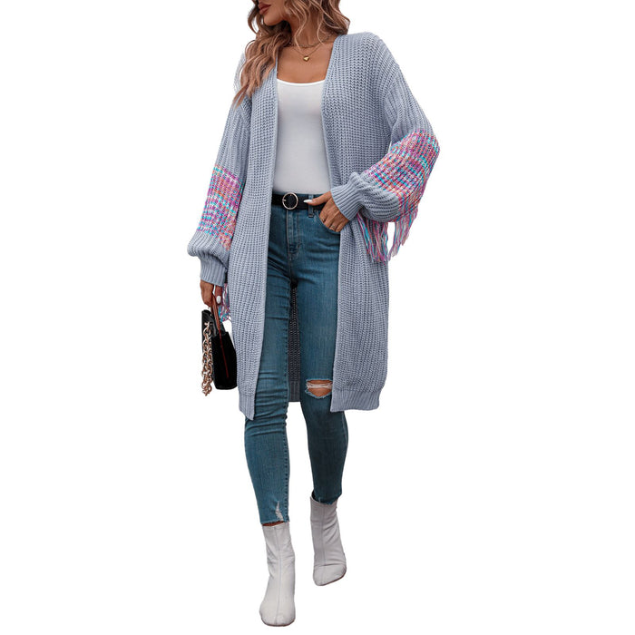 Women's Fashion Casual Tassel Knitwear Coat Sweater