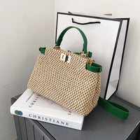 Fashion One-shoulder Messenger Bag Women Summer All-match Portable Straw Bag