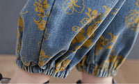 New Spring Printed Jean Suspenders For Women