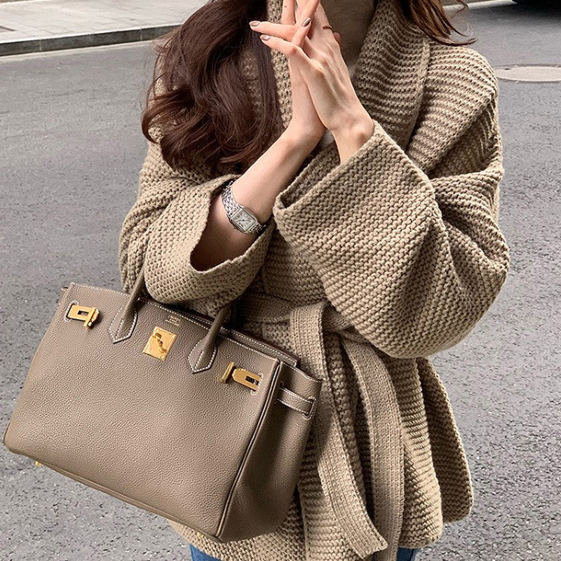 Women's Fashion Elegant Tied Sweater Coat