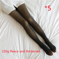 Fake Translucent Plus Size Leggings Fleece Lined Tights Fall And Winter Warm Fleece Pantyhose Women Fleece Lined Pantyhose Thermal Winter Tights