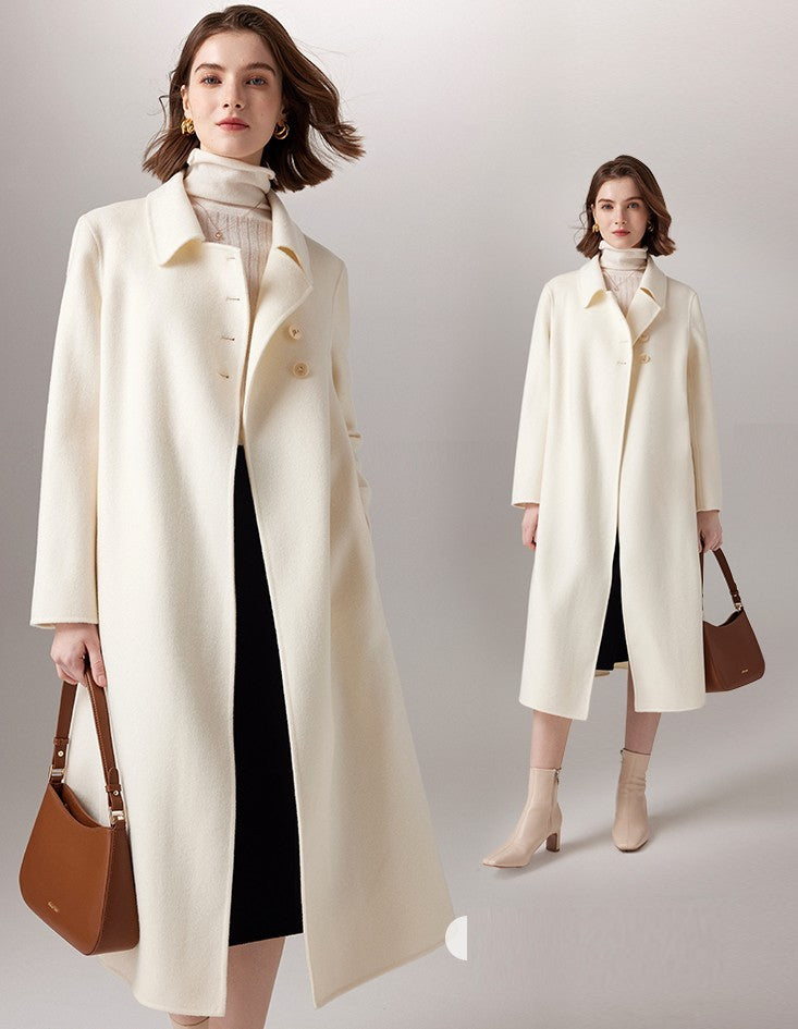 High-end Long Slim-fit Woolen Coat Wool Overcoat Women