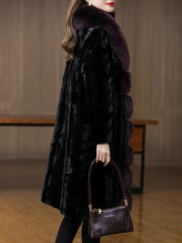 New Fox Fur Collar Mink Women's Coat