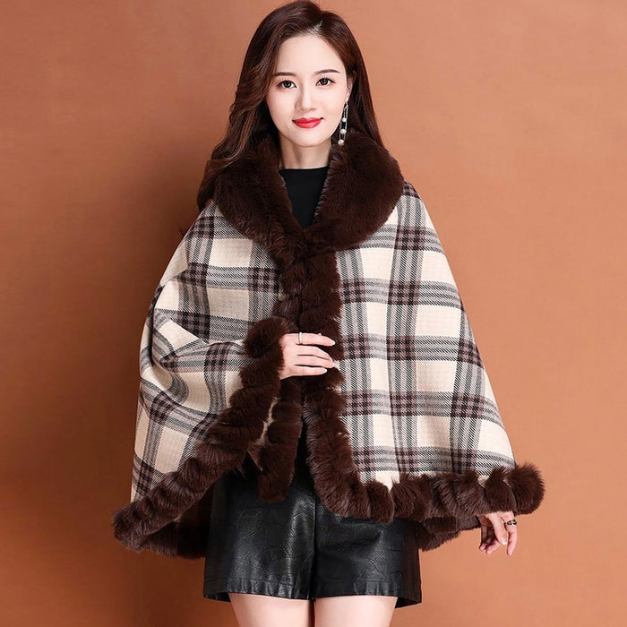 Cape And Shawl Coat Women's Thickened Cloak