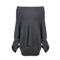 Off-neck Loose Woolen Top Hot Girl Retro Easy Matching Sweater