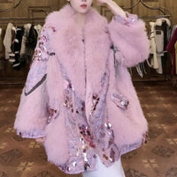 The New Fur One-piece Women's Mid-length Lamb Wool Coat