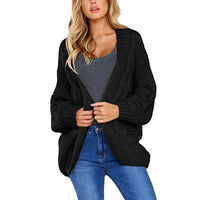 Women's Solid Color Thick Needle Loose Plus Size Knitwear Sweater Twist Cardigan