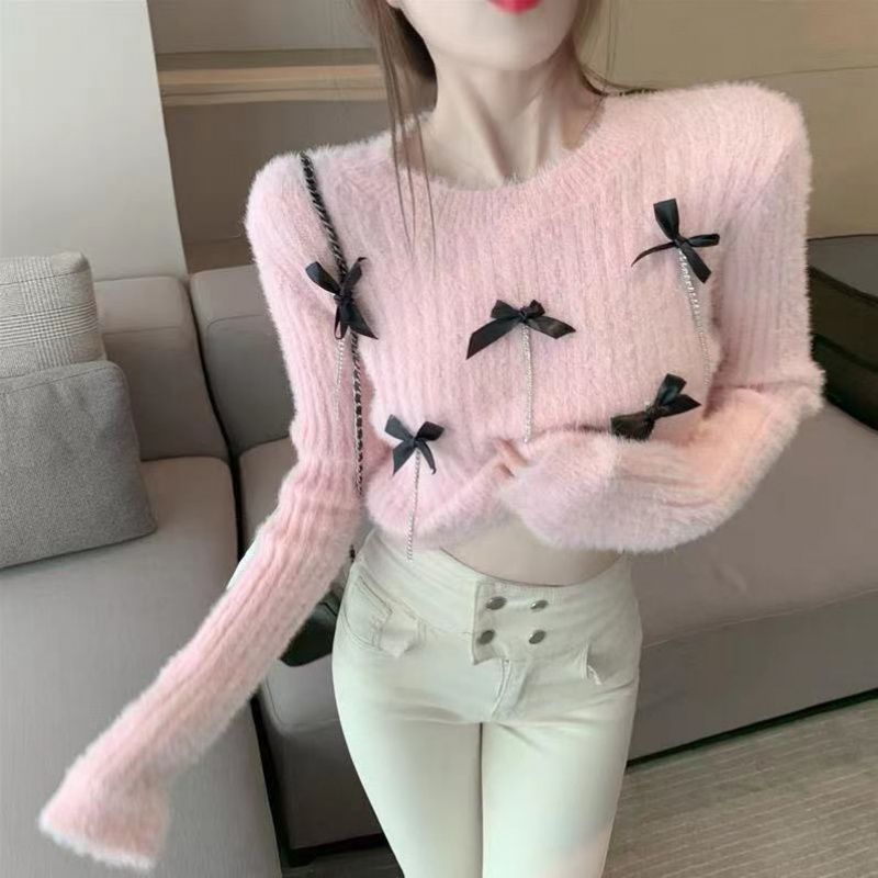 Women's Knitted Long Sleeve Bottom Layer Sweater