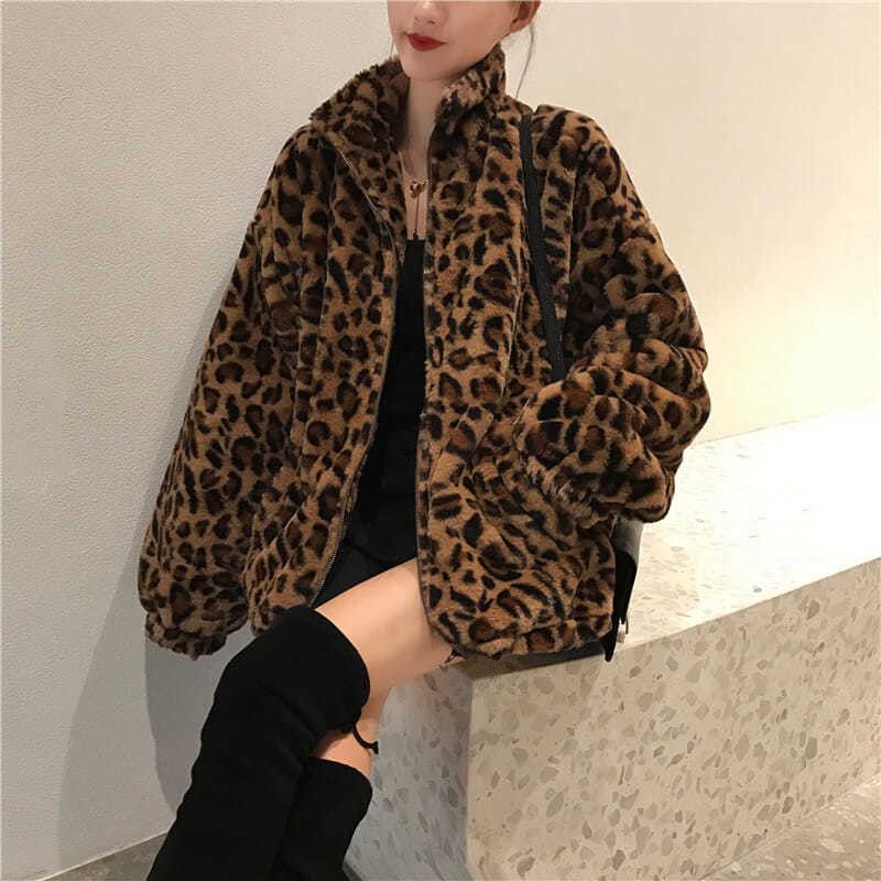 Women's Retro Hong Kong Style Loose Imitation Cashmere Cardigan