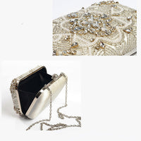 Women's Hand Sewn Rhinestone Chain Evening Bag