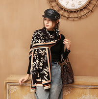 Fashionable Women's Letter Jacquard Warm Scarf