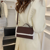 Women's Fashion Atmospheric Lamb Wool One-shoulder Small Square Bag