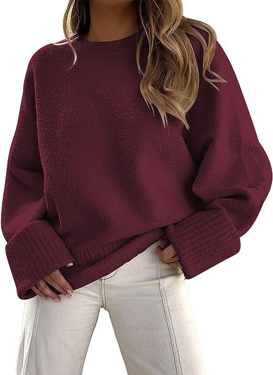 Women's Fashion Casual Round Neck Long Sleeve Plush Sweater Top