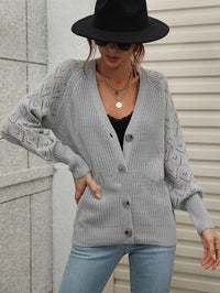 Single-breasted Solid Color Knitted Cardigan Loose