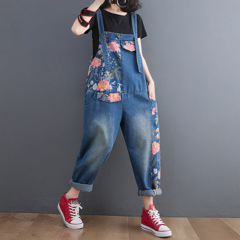 Women's Korean Version Of The New Large Size Jean Suspenders