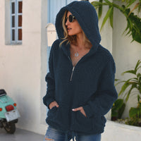 Loose Plush Pullover Socket Solid Color Sweater Coat Women's Clothing