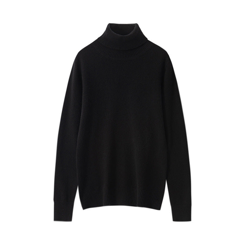 Pure Cashmere Sweater Women High Neck Knitted Bottoming Shirt