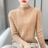 Pure Wool Turtleneck Sweater Seamless Simple