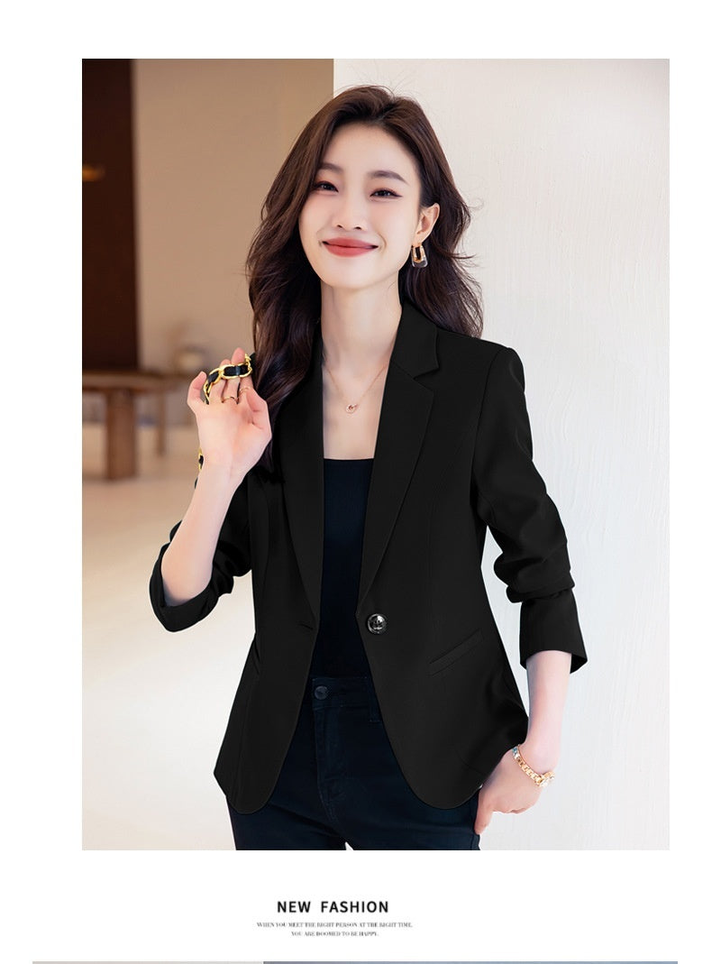 Padded Shoulder Small Blazer Women's Short Suit Top