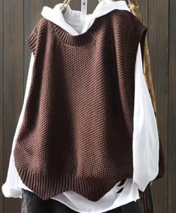 Autumn And Winter Sweater Vest Knitted Waistcoat Outer Wear Vest Coat