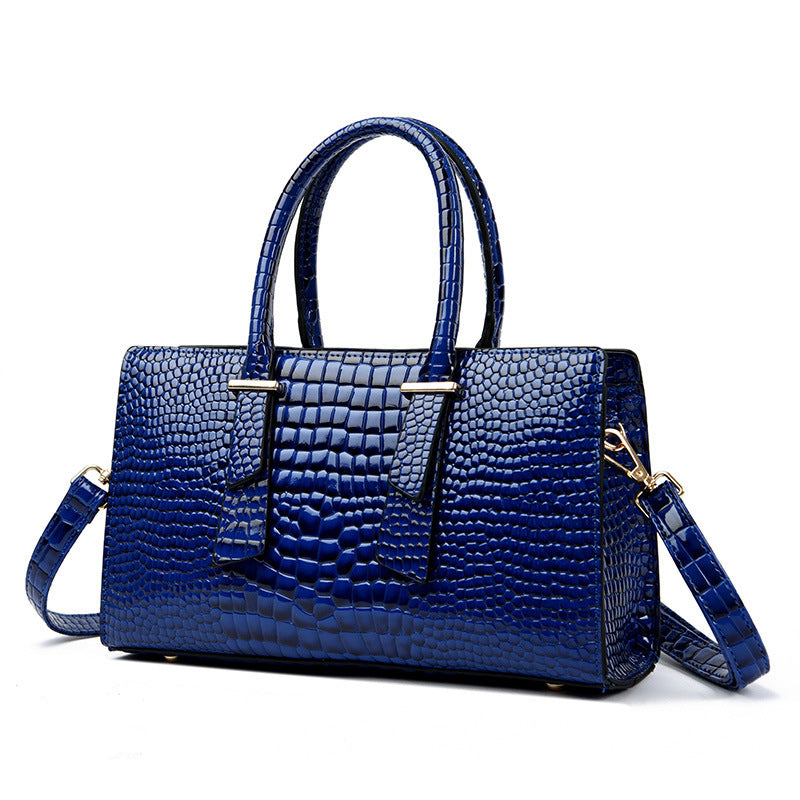 Women's Fashion Retro Crocodile Pattern All-match Shoulder Messenger Bag