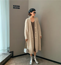 Lazy Style Loose Twist Sweater Coat Knitted Cardigan