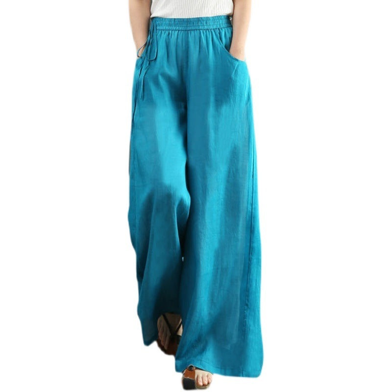 Artistic Linen Wide-leg Pants Casual Cotton And Linen Mop Trousers