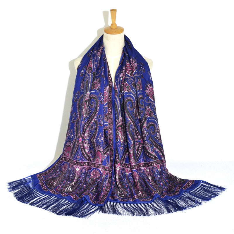 Printed Tassel Long Scarf Travel Ethnic Style Shawl