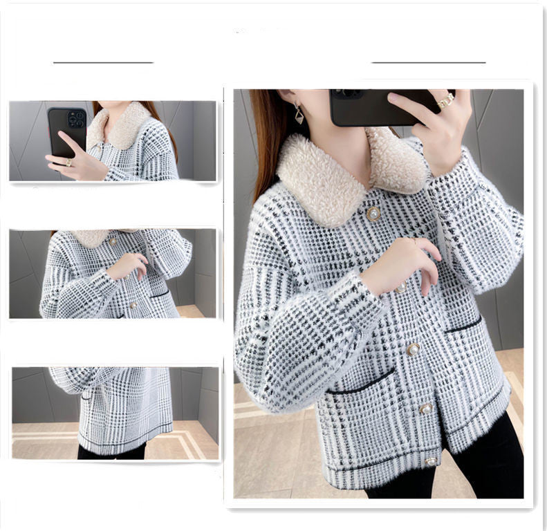 Top Cardigan Korean Style Fashion Loose Woolen Coat