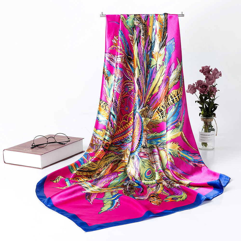 Women's Silk Scarf Multi-functional Small Silk Satin Shawl