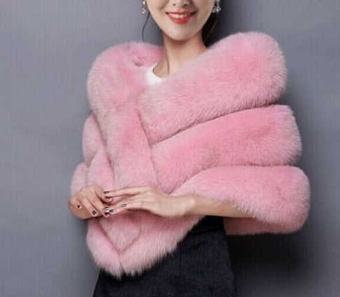 Autumn And Winter New Fox Fur Silver Fox  Fur Coat Shawl Cape Female