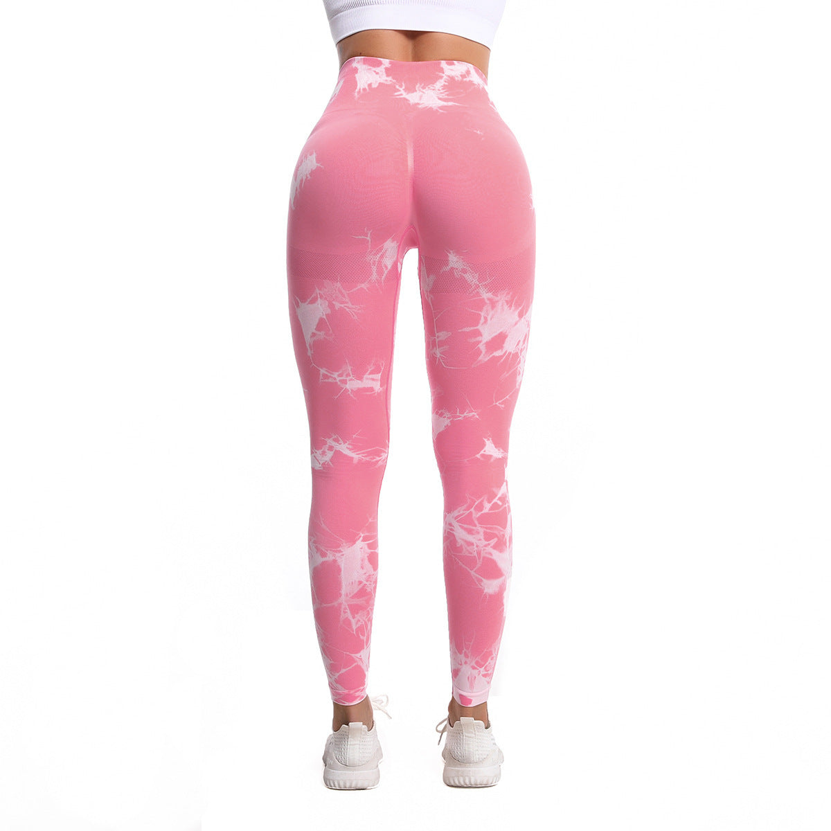 Women's Fashionable Simple Tie-dye Printed High Waist Hip Lift Sports Running Fitness Pants