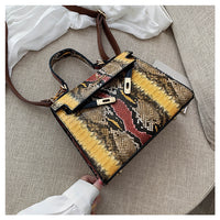 Women's Bag Single Snake Print Shoulder Bag Messenger Portable Platinum Bag