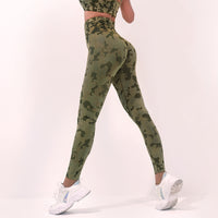 Fashion Camouflage Print Yoga Pants High Waist Seamless Leggings Stretch Butt Lift Running Sports Fitness Pant For Womens Clothing