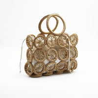 The New Circle Hollow Paper Rope Woven Bag Diagonal Straw