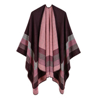 Four-bar large frame split cashmere cloak