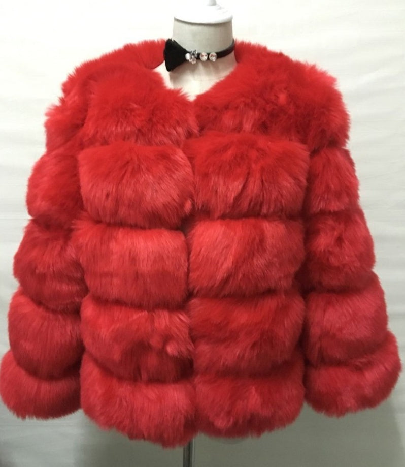 Europe And The United States Autumn And Winter New Fox Fur Fur Coat Women's Short Long-sleeved Fur Artificial Fur Coat