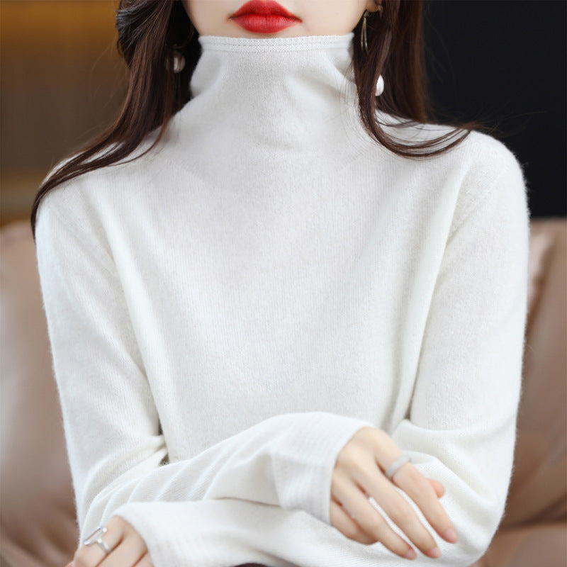 Women's Pile Collar Pullover Long-sleeved Sweater