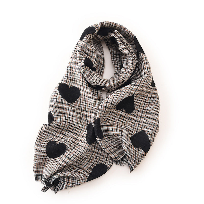 Women's Love Print Mid-length Scarf